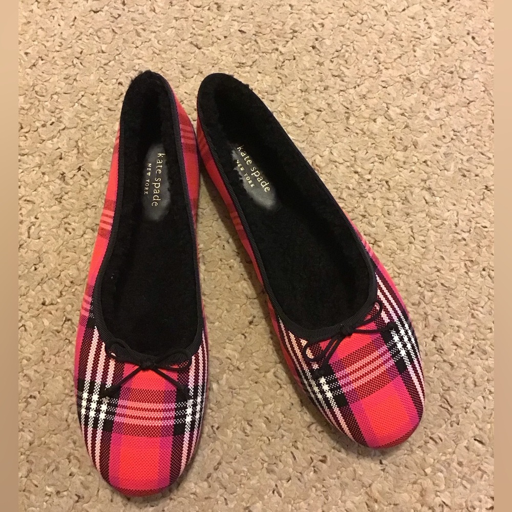 KATE SPADE HONEY SHEARLING  FLATS SZ 9 NWOB SHOES